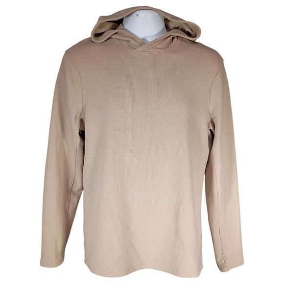 Lululemon Shift Stitch Hoodie Mens S/M Pullover Waffle Knit Thermal Beige Khaki - Picture 4 of 4